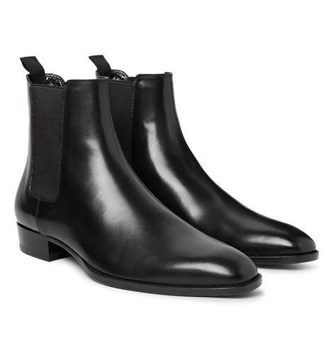 st laurent leather chelsea boots